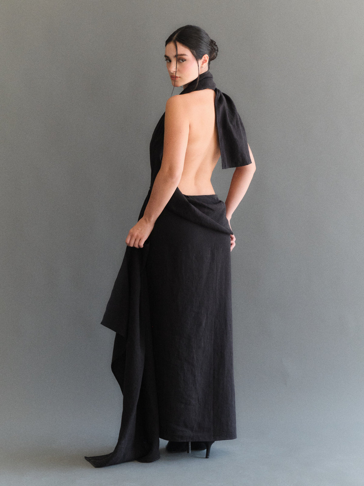 wrap to form skirt - black